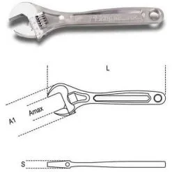 BETA Clé à Molette Ouverture Graduée Chromée – 111 - 150 Mm - 24