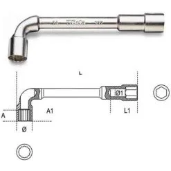 BETA Clé à Pipe Débouchée Chromée - 937 - 116 Mm - 7 - Mixte