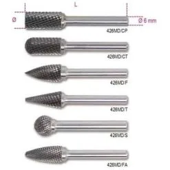 BETA Limes Rotatives En Métal Dur - 426MD - 12 Mm - 70 Mm - 6 Mm