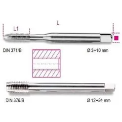 BETA Taraud Machine Pour Trous Débouchants - 429FP - 70 Mm - 5 X 0,8 Mm - Carré Mâle 4,9 Mm - 16 Mm