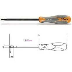 BETA Tournevis à Douille 6 Pans 4 Mm Série Longue - 943BX - 8 - 6 Pans