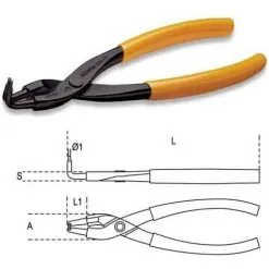 BETA Pince Circlips Intérieur Bec Coudé 90° - 1034 - 8 à 12 Mm - 130 Mm