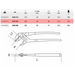 Pince Multiprise Entrepassée 250mm Beta 1048 -BÊTA Soldes Magasin 24403301 3