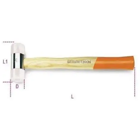 BETA Maillet Nylon Manche En Bois - 1390N - 22 Mm - 260 Mm 1 BETA Maillet Nylon Manche En Bois - 1390N - 22 Mm - 260 Mm
