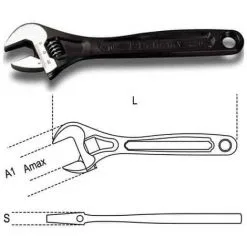 BETA Clé à Molette à Ouverture Graduée, Phosphatée - 111N - 100 Mm - 15
