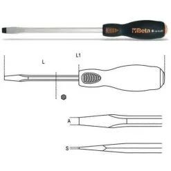 BETA Tournevis à Zone De Frappe - 1241 - 302 Mm - 5,5 Mm